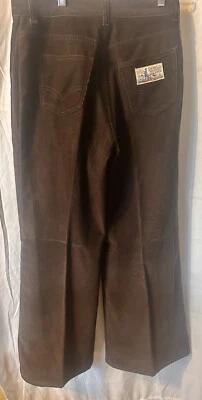 Pantalones de mezclilla vintage años 70 Levis Plowboy Farmers Mechanics marrón pana campana parte inferior 30 Foto 1 de 4