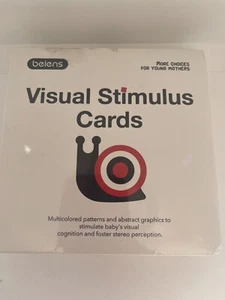 Set Of 4 Beiens Visual Stimulus Cards Black White Multicolored Cards Sealed Baby - Picture 1 of 6