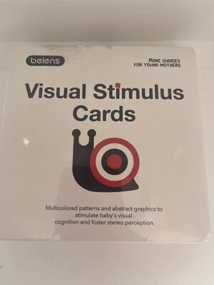 Set Of 4 Beiens Visual Stimulus Cards Black White Multicolored Cards Sealed Baby - Image 1 of 4