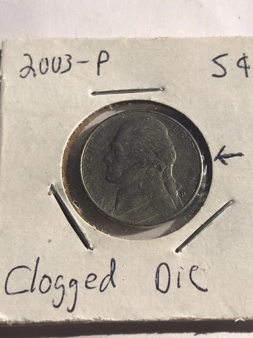 2003P Jefferson Nickel Clogged Die Error Cover