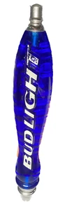 Bud Light Draft Beer 12" Tap Handle, Vintage Barware, Acrylic Blue/Metal, 2000s - Picture 1 of 6