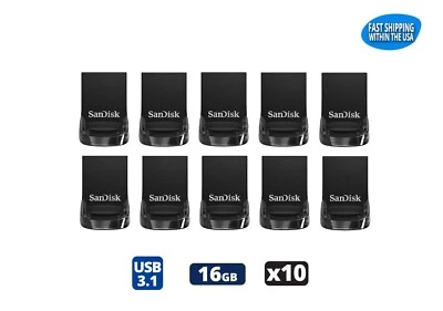 Sandisk Ultra Fit 16GB USB 3.0 / 3.1 Flash Drive Thumb Drive Pen Drive (10 Pack) - Image 1 of 4