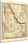 1896 Idaho State Map - Vintage State of Idaho États-Unis Affiche d'art mural décoration imprimée