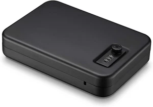 Pistolentresor tragbar Reise Waffentresor Kurzwaffenschloss Box Waffentresore PKW LKW schwarz - Bild 1 von 14