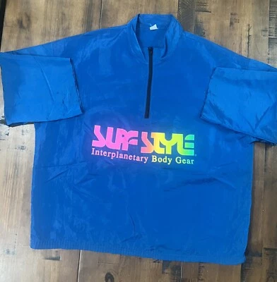 Vintage Surf Style Interplanetary Body Gear One Size Quarter Zip Pullover Jacket - Image 1 of 4