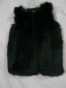 NEXT UK Faux Fur Vest Green Snap up Child 4T Jersey Lined I Love Next Co UK - Picture 1 of 10