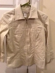 Geoffrey Beene ladies size 2 full zip jacket, color bone,NWOT - Picture 1 of 11