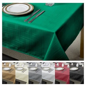 Table Cloths Woven Jacquard Design Soft Polyester Tableware - Chequers - Picture 1 of 16