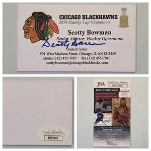 Tarjeta de visita firmada de los Chicago Blackhawks con autógrafo Scotty Bowman - JSA - envío y envío gratuito - Imagen 1 de 4