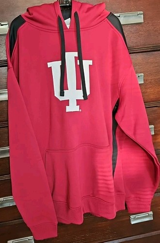VETEMENTS Felpa con cappuccio PRO EDGE uomo L pullover rosso bianco nero Indiana University