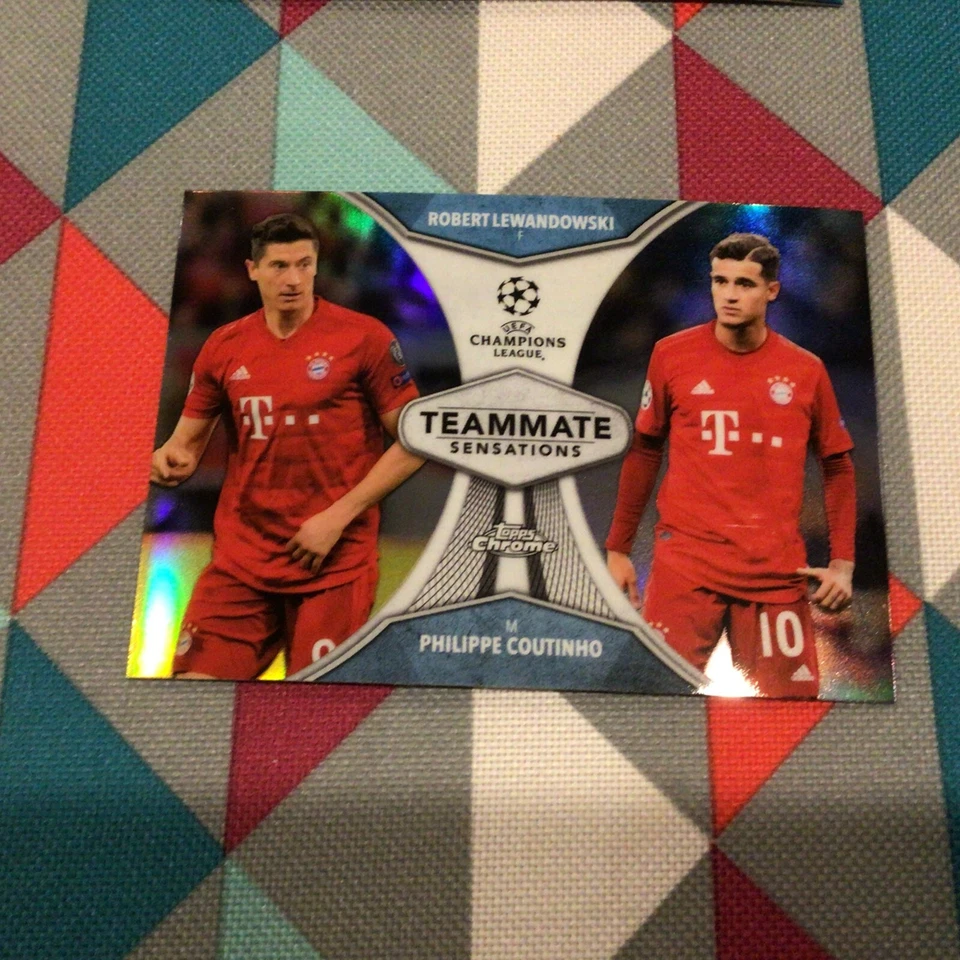 Robert Lewandowski Philippe Coutinho Teammate Sensatio 2019-20 Topps Chrome UEFA - Image 1 of 1