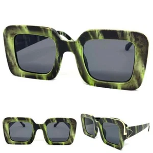 Elegante Elegante Retro Hip Hop Rapero GAFAS DE SOL Marco Cuadrado Grande Mármol Lente Oscura - Imagen 1 de 6