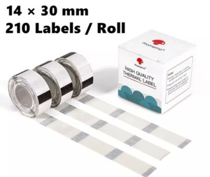 Square 14 x 30 mm Transparent Sticker Thermal Labels for Phomemo D30 | 3 Rolls - Picture 1 of 3