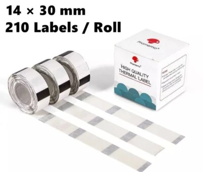 Square 14 x 30 mm Transparent Sticker Thermal Labels for Phomemo D30 | 3 Rolls - Image 1 of 3