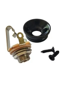 Electrosocket Jack Plate for Telecaster - Black Finish with Switchcraft J11 Mono - Picture 1 of 3