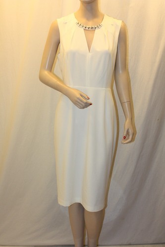 OFF WHITE NUOVO ABITO SMANICATO BCBGMAXAZRIA OFF WHITE SAMANTHA ZBA6Y254 L326A TAGLIA 10