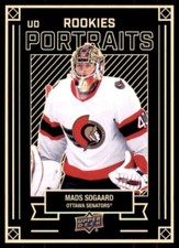 2022-23 UD Series 2 Portraits Rookies #P-65 Mads Sogaard - Ottawa Senators