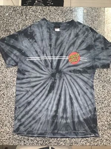 Santa Cruz Skateboards T-Shirt Men M Gray Tie Dye Short Sleeve Crew 100% Cotton - Picture 1 of 5