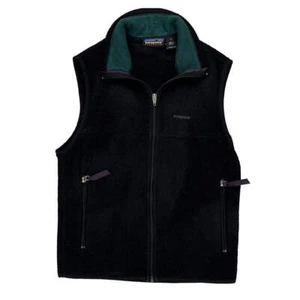 Synchilla Made In Usa Patagonia Fleece Gilet - XS Black Polyester - Picture 1 of 7