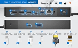 Dell WD19TBS Thunderbolt Docking Station With 180W AC Power Adapter (NiB) - Bild 1 von 3