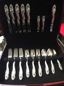 Vintage Gorham Dekor Sterlingsilber verziert Rokoko Besteck Set, 26 Teile, & Box - Bild 1 von 12