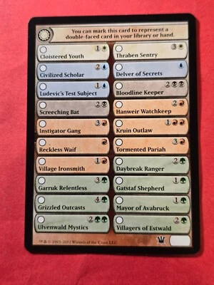 2011 Magic The Gathering Innistrad No#, Double-Faced card, C, NF, cd1 - Image 1 of 3