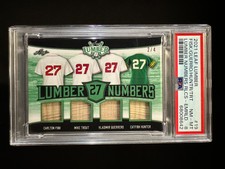 2021 Leaf Lumber #19 - Fisk Trout Guerrero Hunter - #27 Relic Emerald 2/4 PSA 8