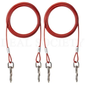 Hartz 20ft Vinyl Coated Tie Out Cable for Dogs Up To 100lbs Lot of 2 Sets - Picture 1 of 3