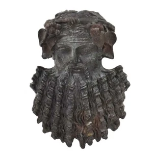 Dionysus mini relief wall hanging sculpture plaster artifact bronze effect - Picture 1 of 3