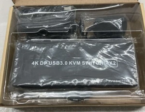4 puertos 4K@60Hz Doble Mon HDMI y DisplayPort USB KVM Conmutador 4X2 KVM H2 - Imagen 1 de 2