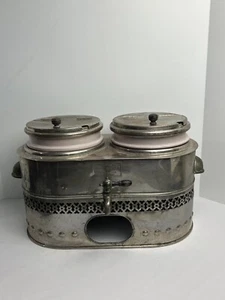 Richardson Fudge Warmer Antique Copper Twin Metal Food Tray Dispenser w/ Inserts - Picture 1 of 16