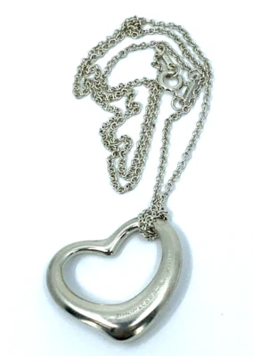 Tiffany & Co Elsa Peretti Medium Heart Pendant 27mm Necklace in Sterling Silver - Image 1 of 4