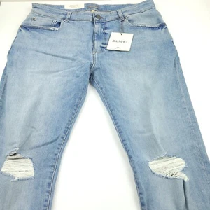 $198 DL1961 Patience Blue Hunter Skinny Fit Ripped Denim Jeans Mens Size 36 X 32 - Picture 1 of 11