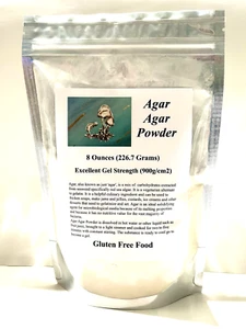 Agar Powder Excellent Gel Strength (900g/cm2) Foil Zip Lock Sealed Bags 8 OZ P - Picture 1 of 15