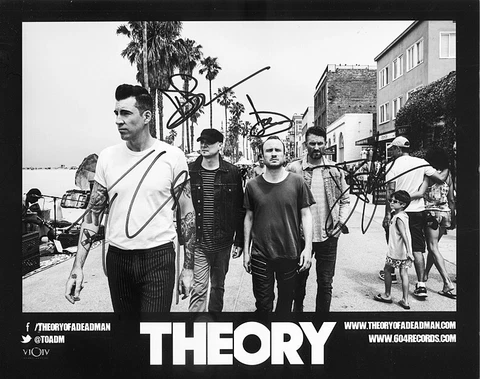 Rare -Theory of A Deadman- Signed/Autograph Rock Band 8x10 Photo - GTP Cover