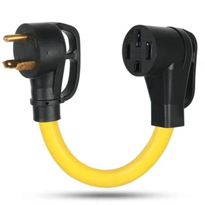 1.5FT NEMA TT-30P to 14-50R EV Adapter Cord, 30 Amp 3 Prong TT-30 Male Plug t... - Picture 1 of 8