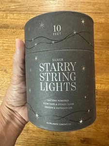 RESTORATION HARDWARE 1 Set STARRY STRING LIGHTS 10 Ft SILVER Slow Fade - Picture 1 of 6