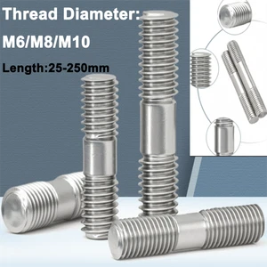 M6 M8 M10 304 Stainless Steel Studs Double End Thread Screws Bolt - Picture 1 of 4
