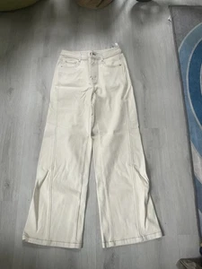 Pantalones de mezclilla Goelia de pierna ancha para mujer marfil talla 26 viajar más y vivir más - Imagen 1 de 7