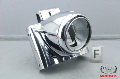 NICE 2006 Harley Road King Front Fork Headlight Nacelle Assembly CHROME #4115 - Image 1 of 4