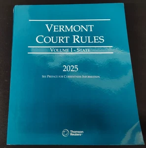 Vermont Court Rules Vol. 1 State 2025 Paperback - Picture 1 of 8