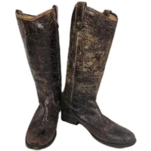 FRYE LADIES GLAZE DISTRESSED LEATHER RIDING BOOTS SIZE 11B STYLE 77164 - Picture 1 of 7