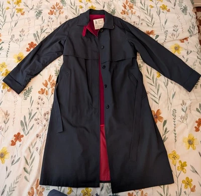 London Fog Navy Womens 14 Petite Trench Coat With Removable  Liner Made In USA - Image 1 of 4