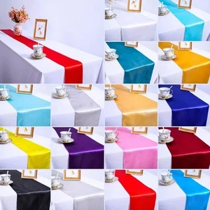 Sleek and Chic Satin Tablecloth for Birthday Celebrations 30x275cm - Picture 1 of 77