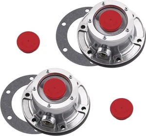 343-4024 Aluminum Trailer Hub Caps w/ Plugs Gaskets 2Pk Fits Stemco Axle - Bild 1 von 6
