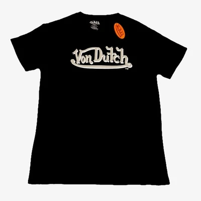 NWT Von Dutch Seraphim Eyeball & Classic Logo T-Shirt Black /Grey Size Large - Image 1 of 2