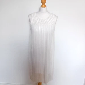 Massimo Dutti XS UK 6 8 Sunray Pleated A Line Shift Dress White Flowy - Picture 1 of 6