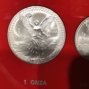 Juego Colección 5 Monedas Libertad México Mo Plata 1994 .999 Vintage 1.9 OZ Total! - Imagen 1 de 12