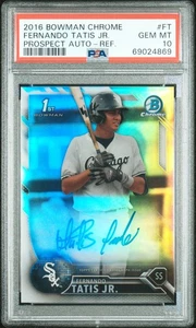 2016 Bowman Chrome Fernando Tatis Jr. Prospects Auto Refractor #/499 PSA 10 - Picture 1 of 2