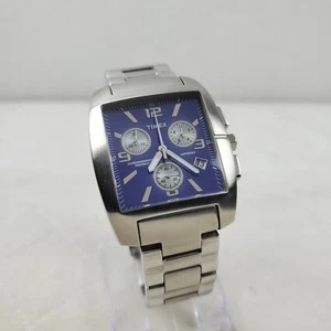 OROLOGIO UOMO TIMEX CHRONOGRAPH INDIGLO TANK T24131 DATA QUARZO BLU/ARGENTO  - Foto 1 di 10